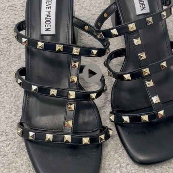 Steve Madden Gold Studded Heeled Sandals NWOT 8 - Picture 4 of 6
